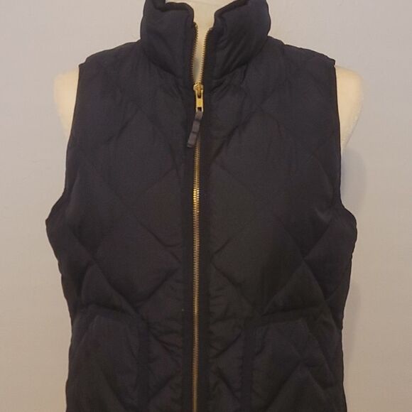 J. Crew Women's Sleeveless Full Zip Up Puffer Vest Polyester Blue Size S - Picture 3 of 10